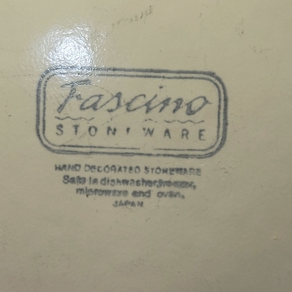 1 Vtg 80's Dinner Plate Yamaka Fascino Hand Painted Stoneware Blue  Pink Floral - Picture 3 of 3